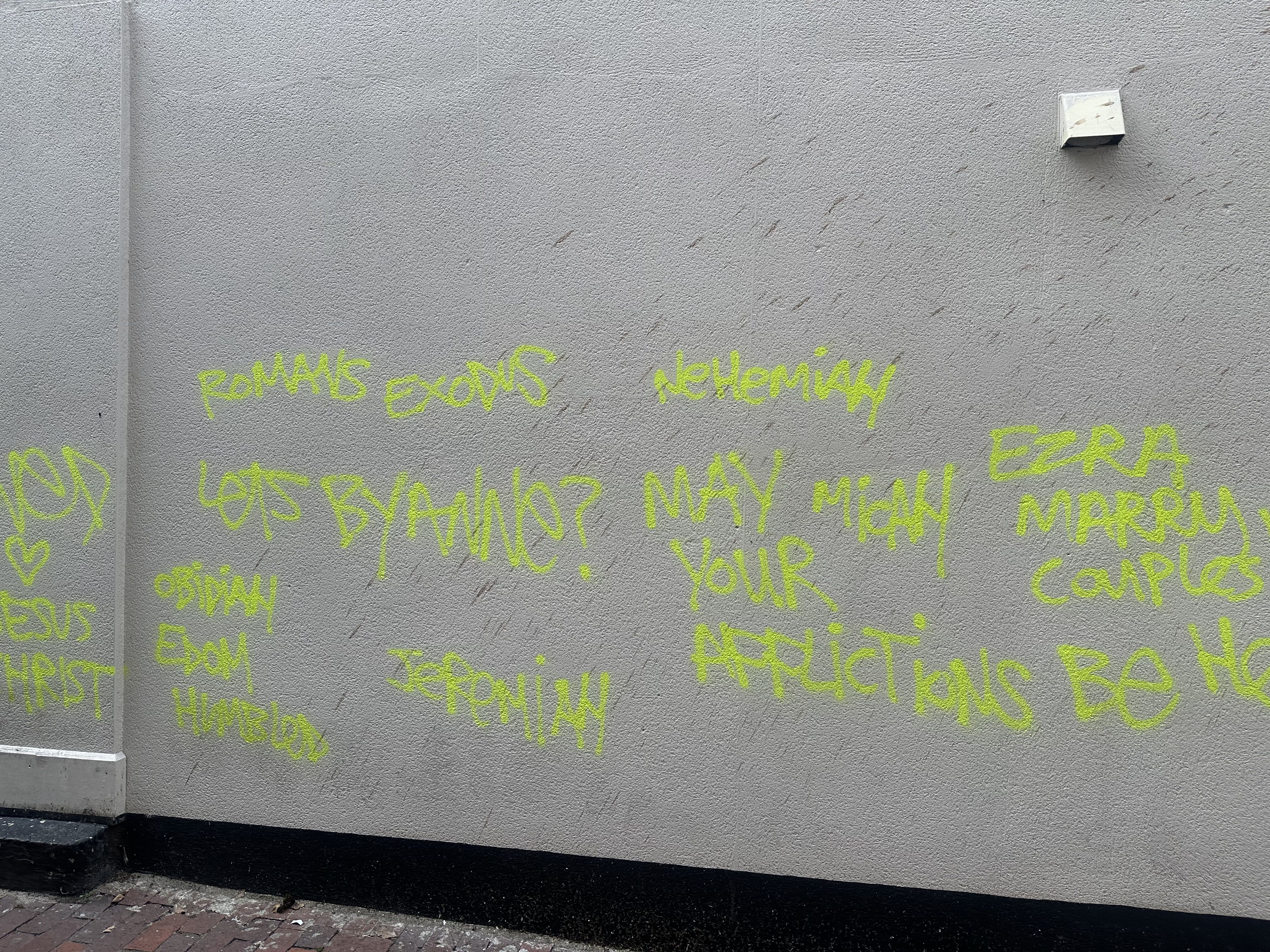 Photo of some oddly biblical graffiti