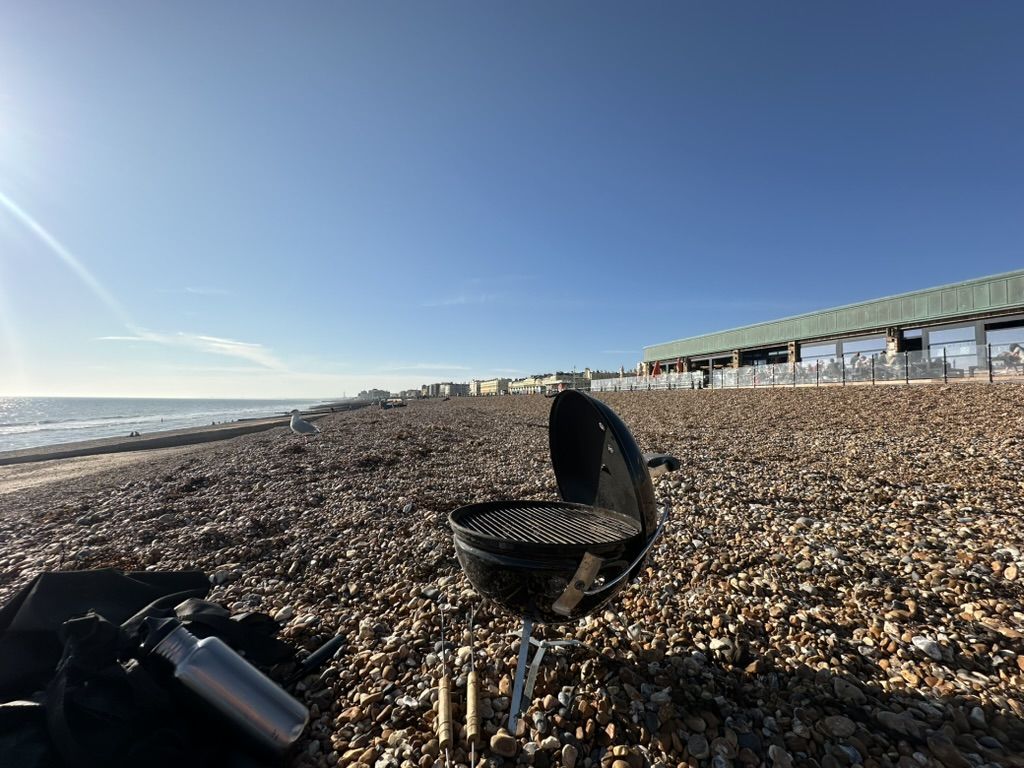 Photo of a barbeque on the beach